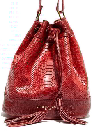 Leren Buideltas Cerise  - Rood