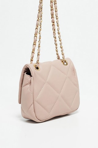 Doorgestikte Leren Schoudertas Giulia  - Beige