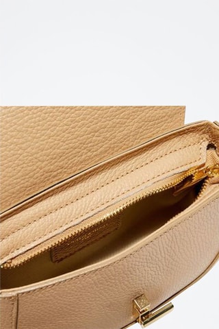 Leren Schoudertas Mia   - Beige