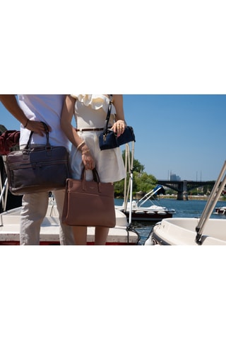 Leren Trendy Handtas Nyxa - Marineblauw