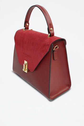 Leren Handtas Shak   - Rood en goudkleurig