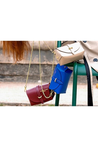 Leren Schoudertas Zephyr   - Goudkleurig