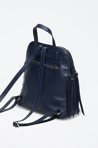 Leren Rugtas Santo - Marineblauw