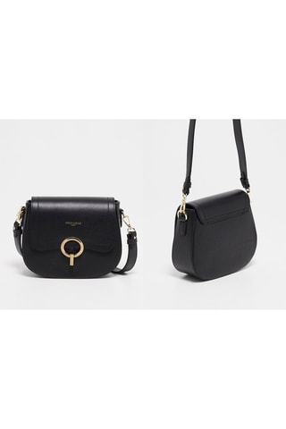 Leren Schoudertas Silvia  - Zwart