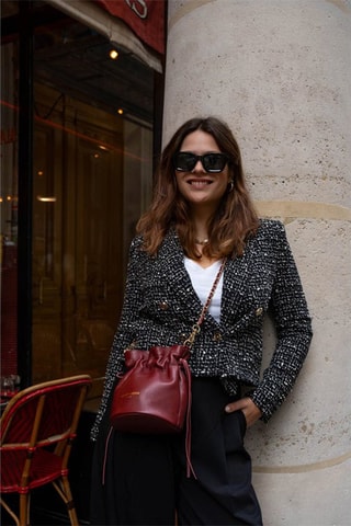 Leren Buideltas Eonora   - Rood