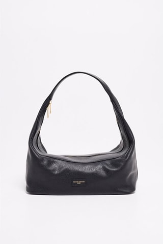 Sac porté épaule en cuir Bini - Noir
