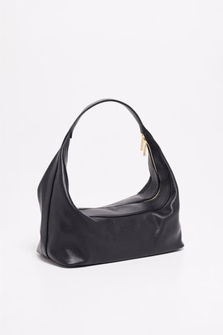 Sac porté épaule en cuir Bini - Noir