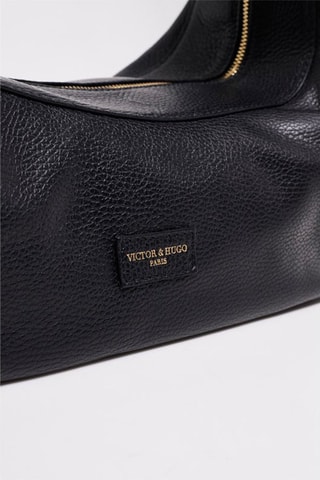 Sac porté épaule en cuir Bini - Noir