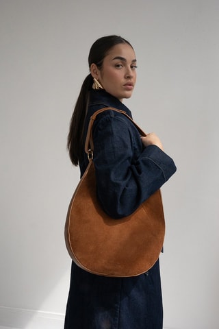 Leren Trendy Handtas Aida - Camel