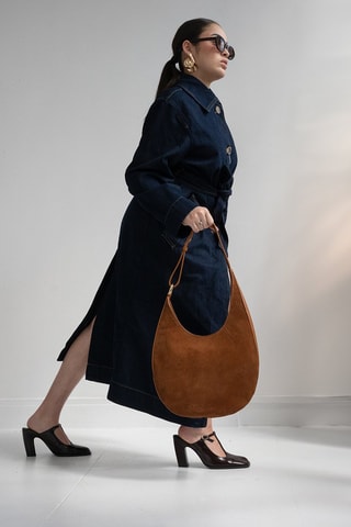 Leren Trendy Handtas Aida - Camel