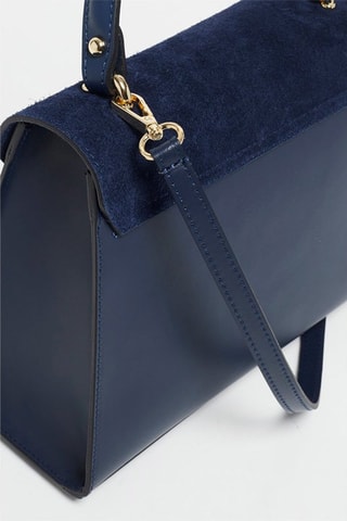 Leren Handtas Shak   - Blauw