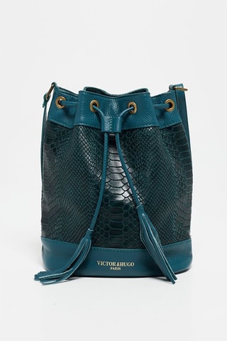 Leren Buideltas Cerise  - Groen