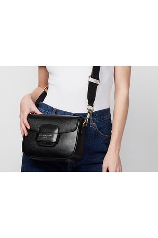 Leren Schoudertas Eliane  - Zwart