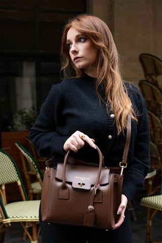 Borsa a mano in pelle Jany - Marrone