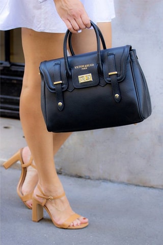 Leren Handtas Ondine   - Zwart