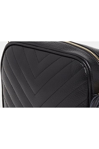 Leren Schoudertas Nat  - Zwart