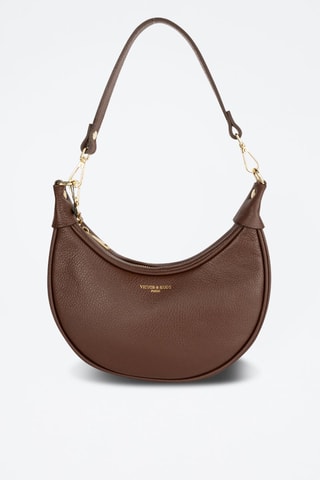 Leren Schouderhandtas Tiva   - Bruin en goudkleurig