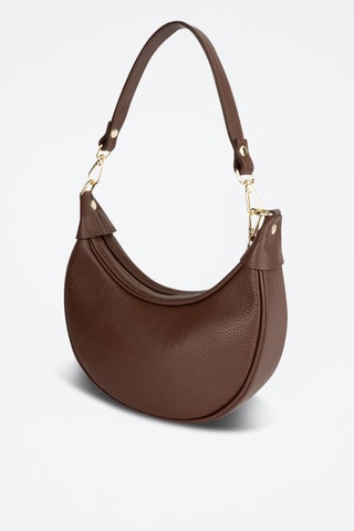 Leren Schouderhandtas Tiva   - Bruin en goudkleurig