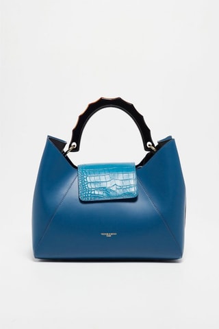 Leren Handtas Ana   - Blauw