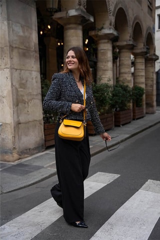 Leren Handtas Laura   - Geel