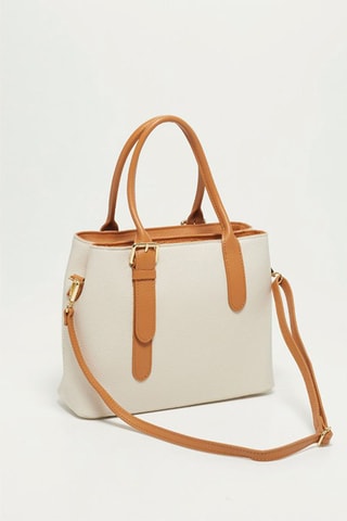 Leren Handtas Tuileries - Wit en bruin