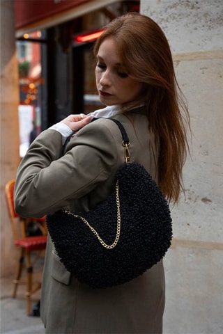 Leren Trendy Handtas Gini - Zwart - Zwart