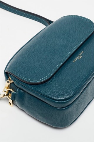 Leren Schoudertas Satana Pauwblauw - Blauw