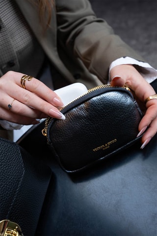 Leren Portemonnee Gema   - Zwart