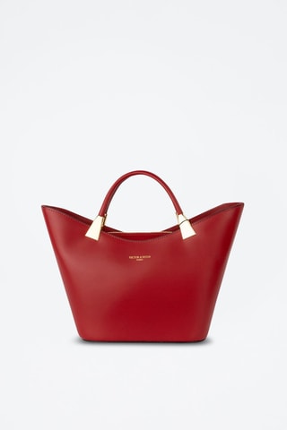 Leren Handtas Lety   - Rood en goudkleurig