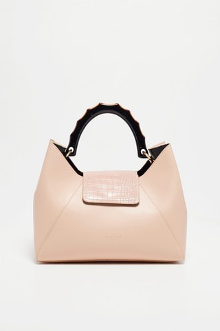 Leren Handtas Ana   - Nude