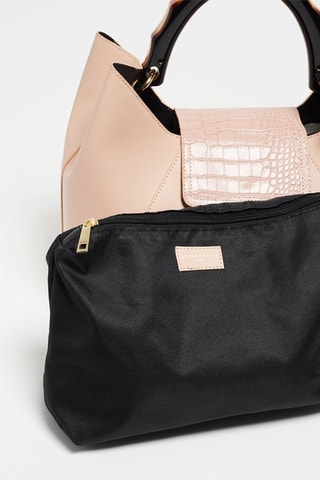 Leren Handtas Ana   - Nude