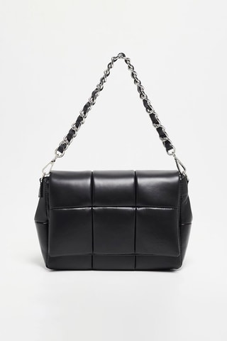 Leren Schoudertas Mini Alaba  - Zwart