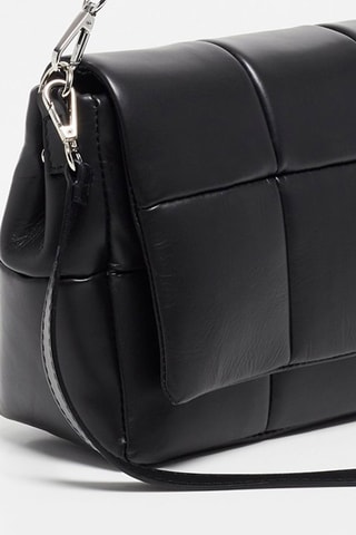 Leren Schoudertas Mini Alaba  - Zwart