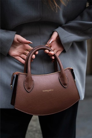 Leren Schoudertas Versailles   - Bruin