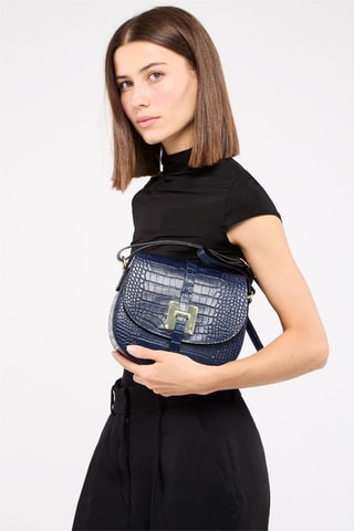 Leren Schoudertas Kara  - Blauw