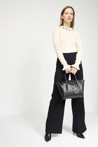 Leren Shopper Soli  - Zwart