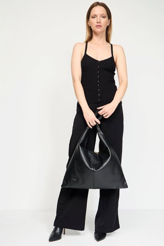 Leren Handtas Zelie   - Zwart