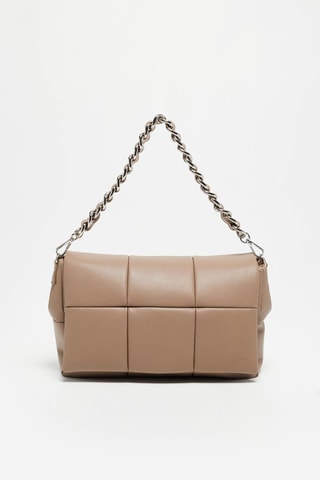 Doorgestikte Leren Schoudertas Alba  - Bruin