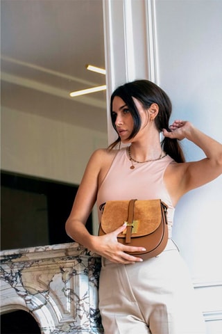 Leren Schoudertas Jara  - Bruin