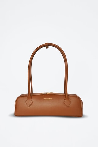 Leren Schouderhandtas Zhora   - Bruin