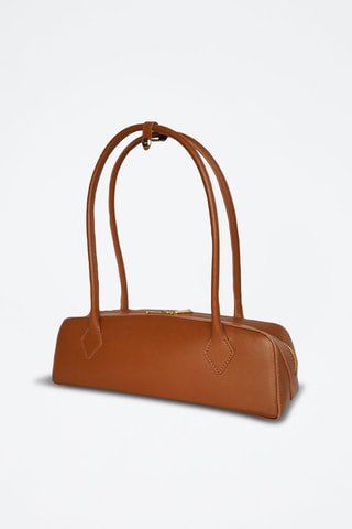 Leren Schouderhandtas Zhora   - Bruin