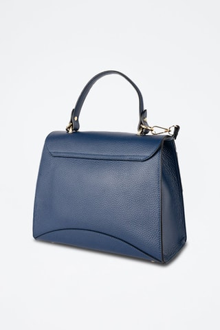 Leren Handtas Winy   - Blauw en goudkleurig