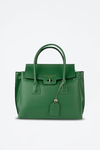 Sac à main en cuir Jane - Vert et doré