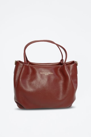 Leren Schoudertas Allegra   - Rood en goudkleurig