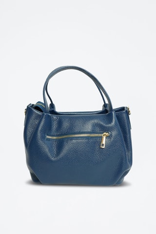 Leren Schoudertas Allegra   - Blauw en goudkleurig