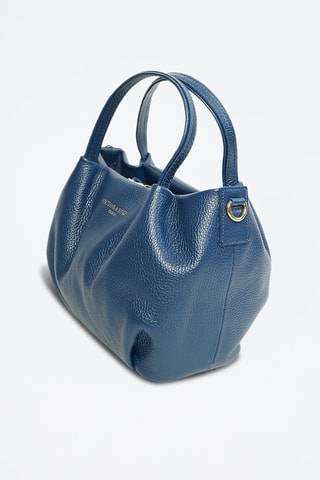 Leren Schoudertas Allegra   - Blauw en goudkleurig