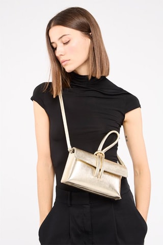 Leren Schoudertas Emy  - Goudkleurig