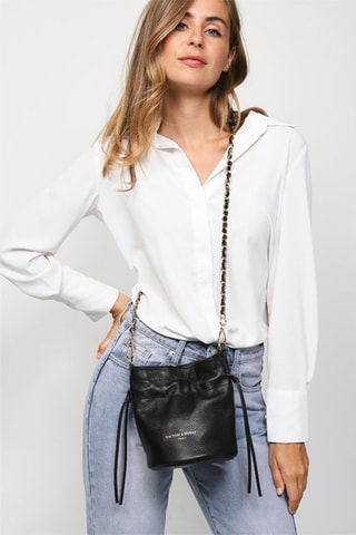 Leren Schoudertas Eonora  - Zwart