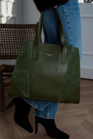 Leren Shopper Arielle   - Groen