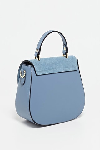 Leren Schoudertas Mina  - Blauw